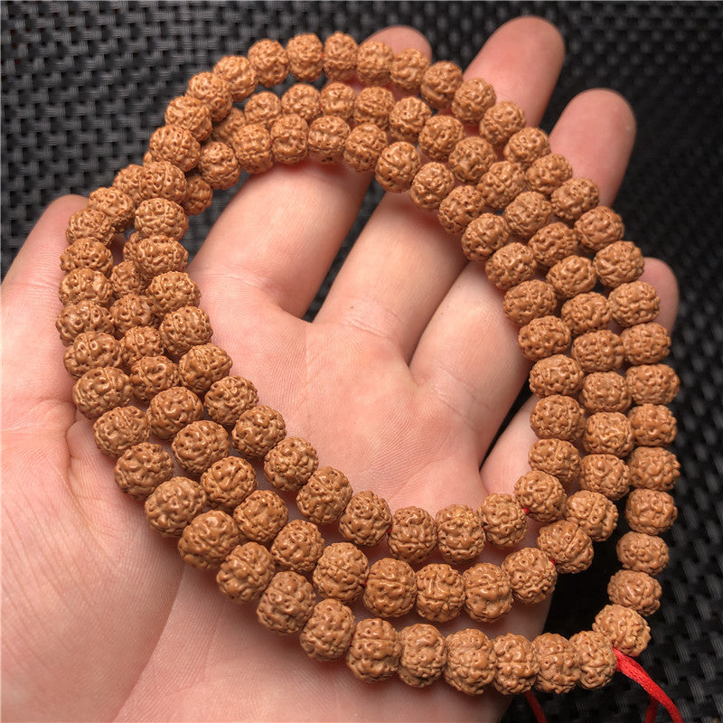 Pulseira Rudraksha de 108 contas com cinco pétalas e forma de favo de mel
