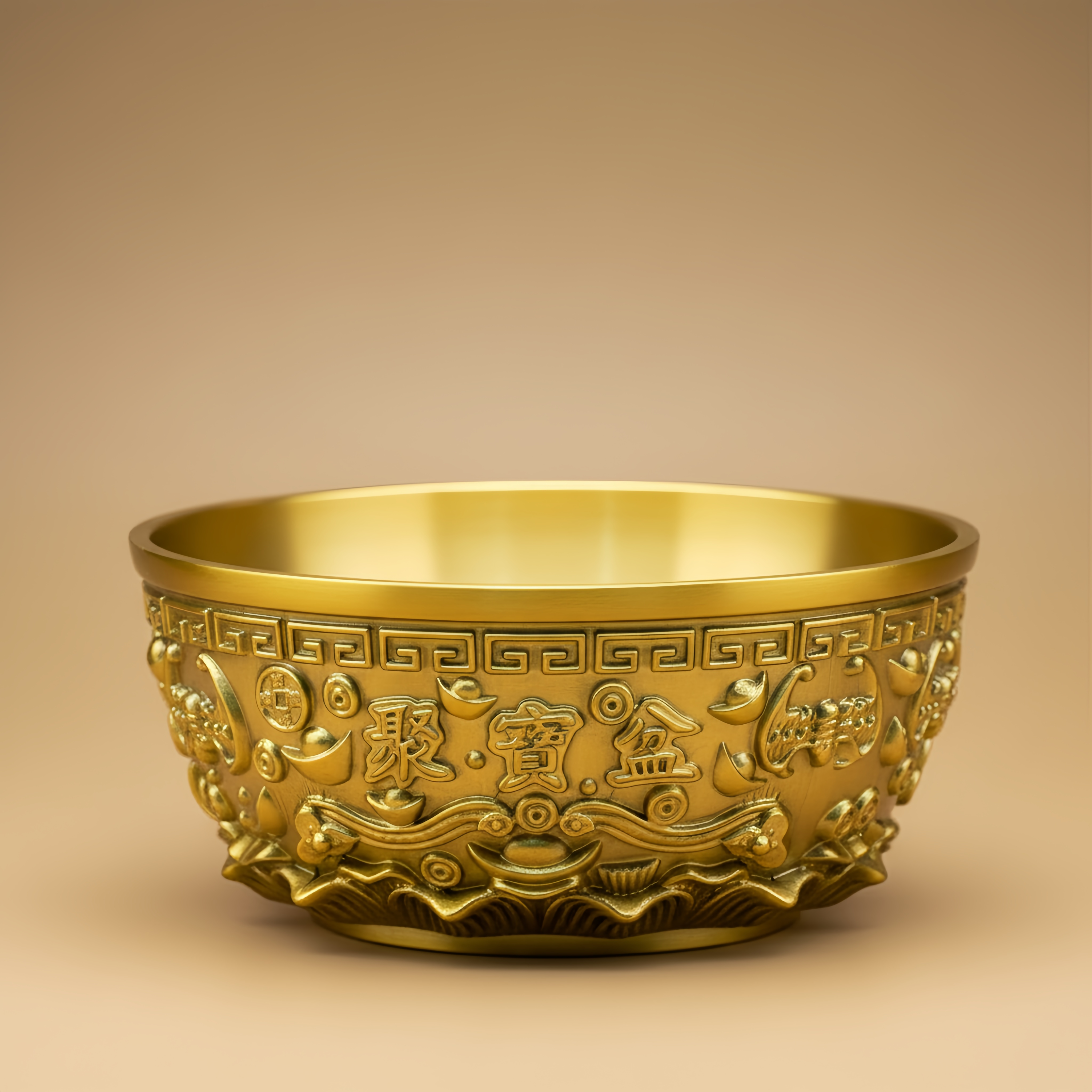 Brass "Ju Bao Pen" Treasure Basin of Wealth