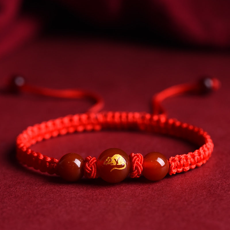 Zodiac Guardians Agate Red String Bracelet