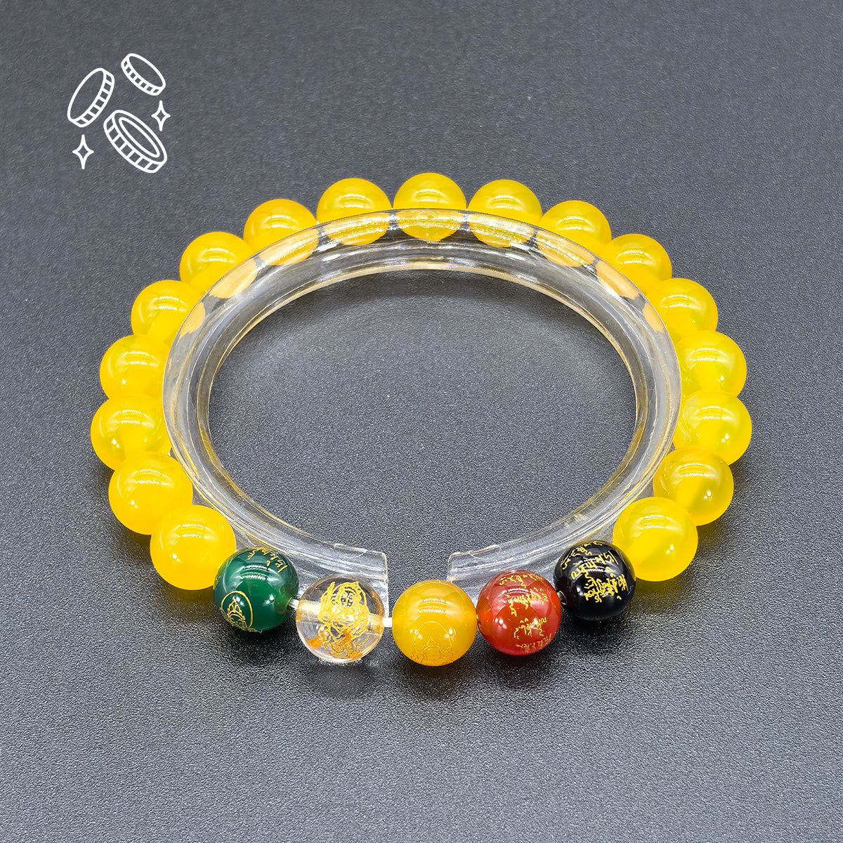Pulseira Chakra Ágata Amarela - Boa Riqueza