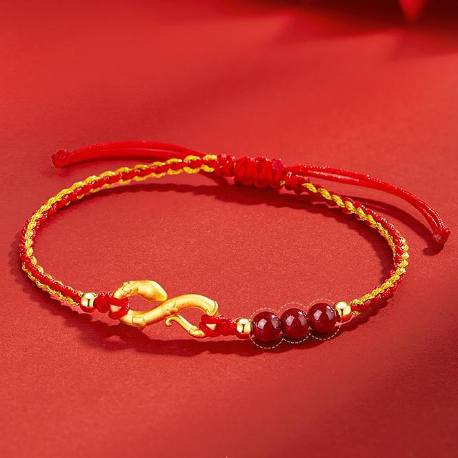 Pulseira de corda vermelha Twin Serpent Harmony