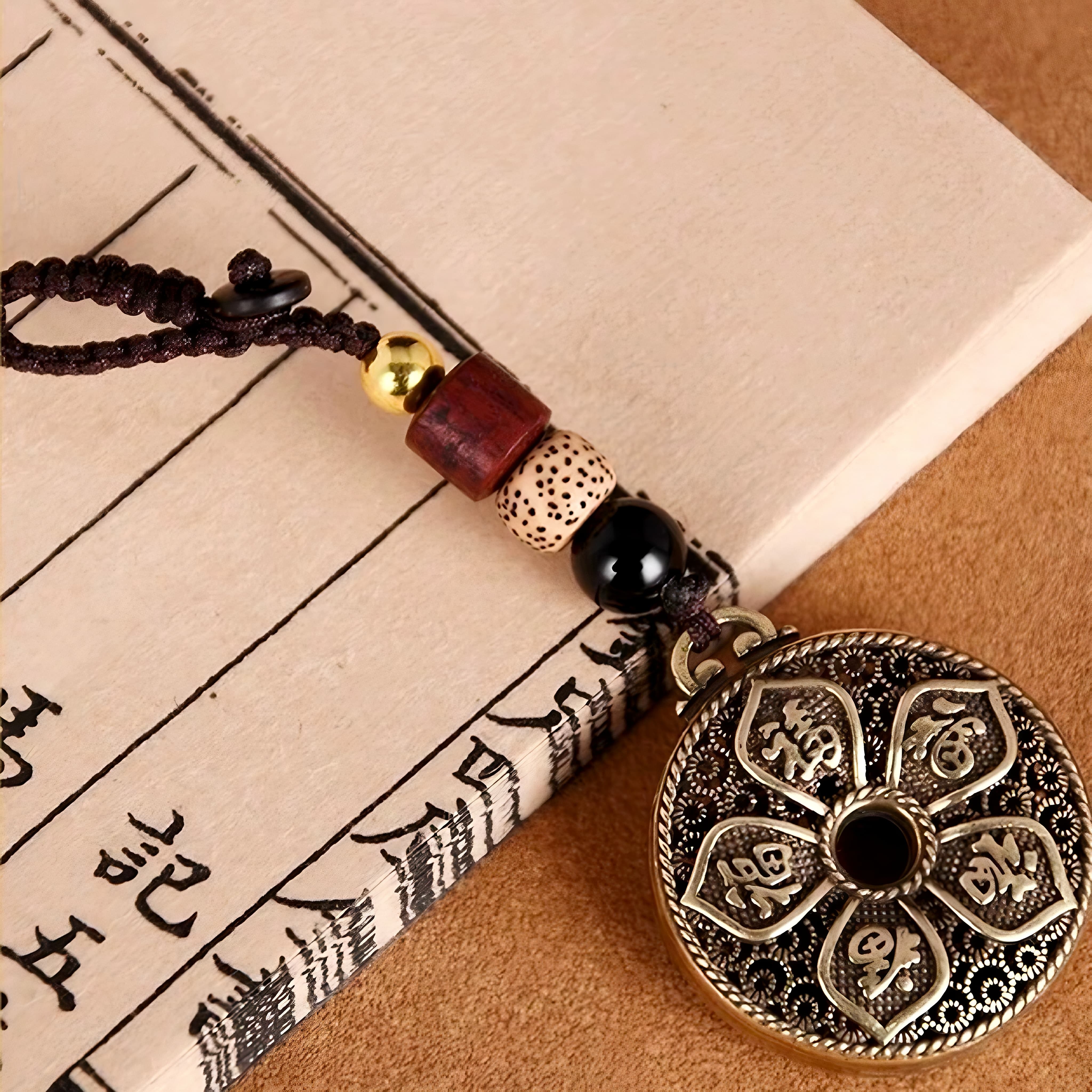 The "Five Blessings Arrival" Brass Keychain