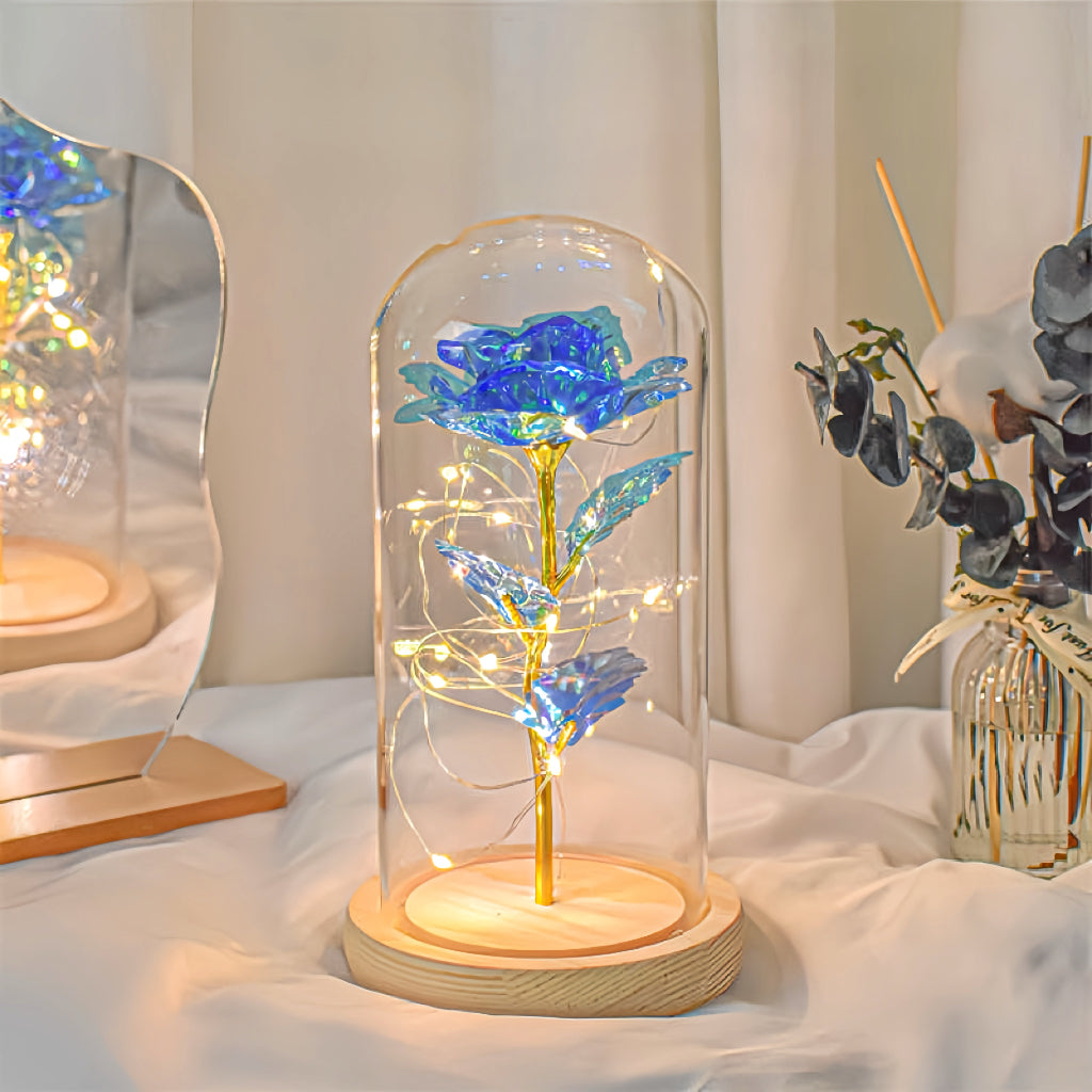 Blue Gold-Foil Eternal Rose