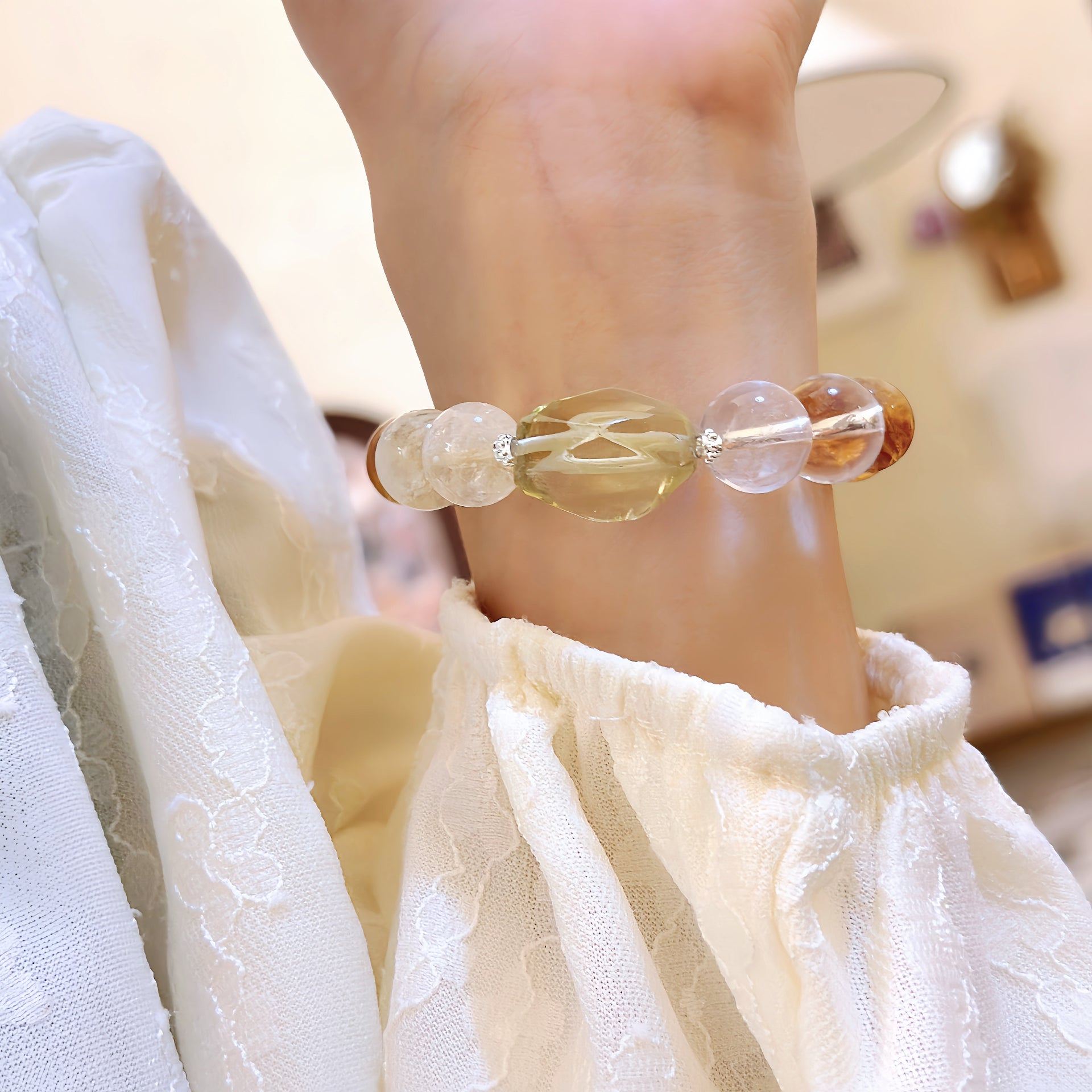 Earth Element - Gilded Sugar Garden Citrine Bracelet