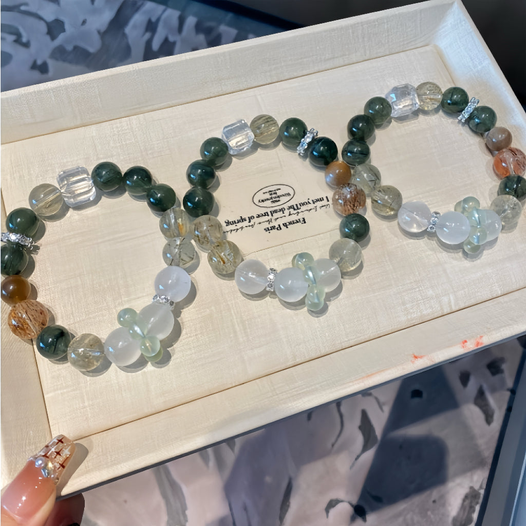Elemento in legno - Bracciale di agata verdeggiante criminale di cloris