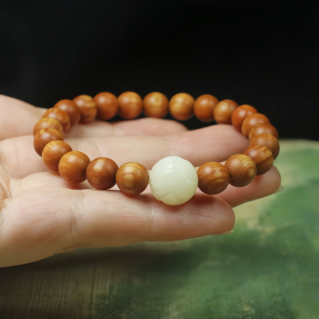 Lotus Moon Mala Cliff Cypress Bracelet