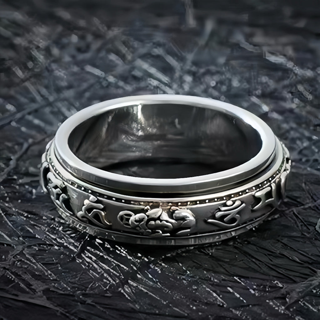 Six Mantra Guardian Feng Shui Pixiu Ring