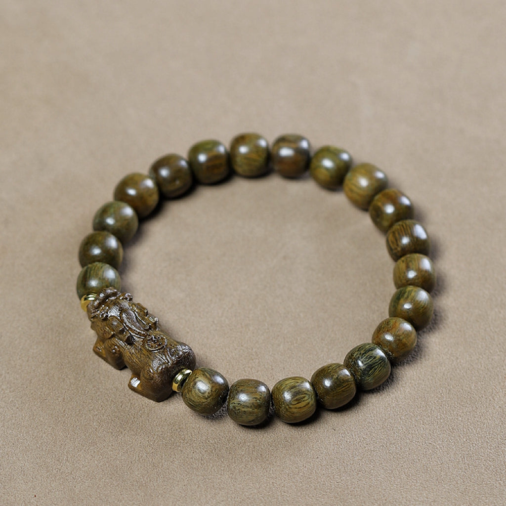 Verdante Talisman Green Sandalwood Feng Shui Pixiu Bracciale