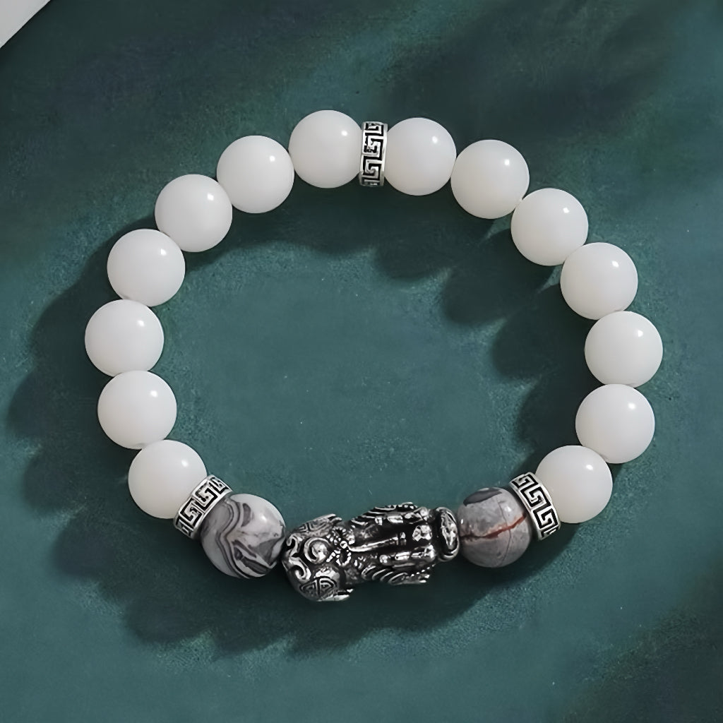 White Bodhi Feng Shui Pixiu Bracelet