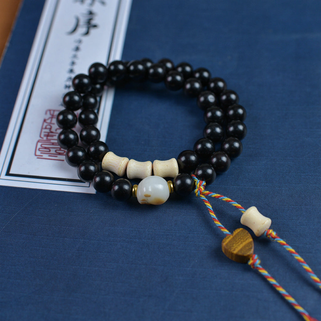 Kitten Paw Dark Ebony & Golden Bamboo Bracelet