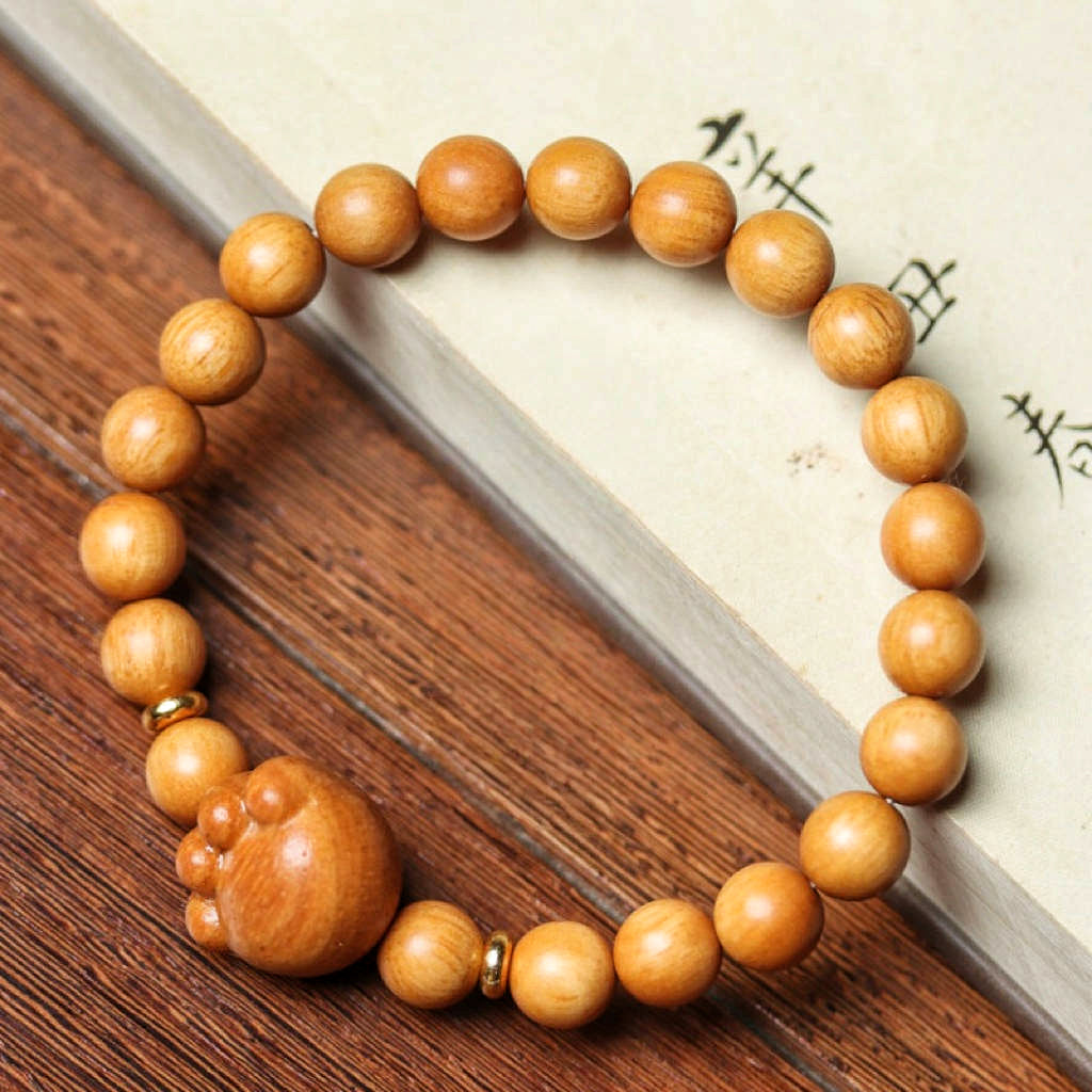Bracciale di legno di sandalo manoscritto di primavera