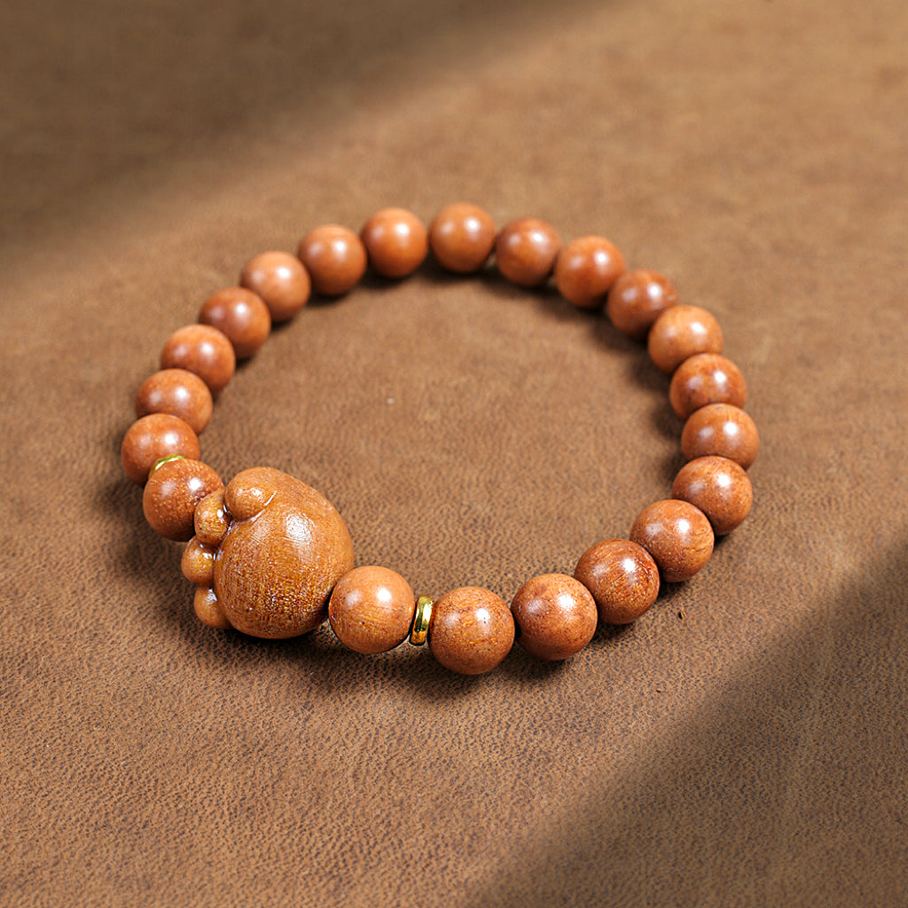 Bracciale di legno di sandalo manoscritto di primavera