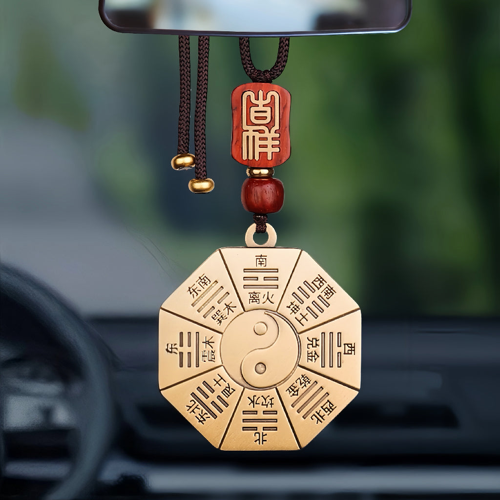 Brass Taiji Bagua Pendant of Early and Later Heaven