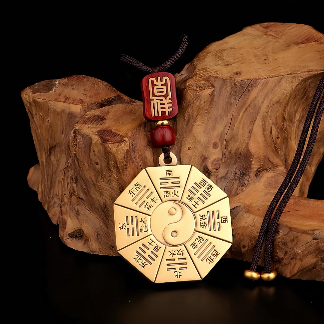 Brass Taiji Bagua Pendant of Early and Later Heaven