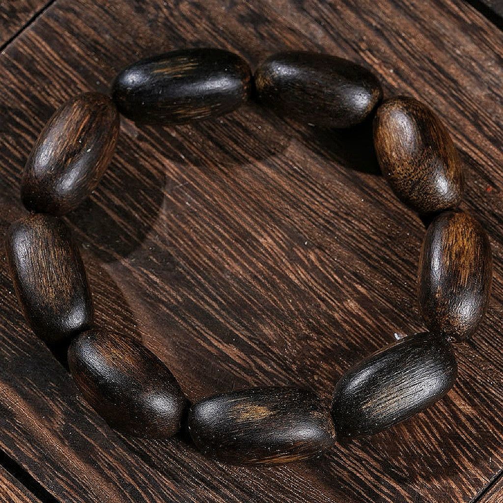 Pulseira de ágar com contas de óleo preto do Vietname