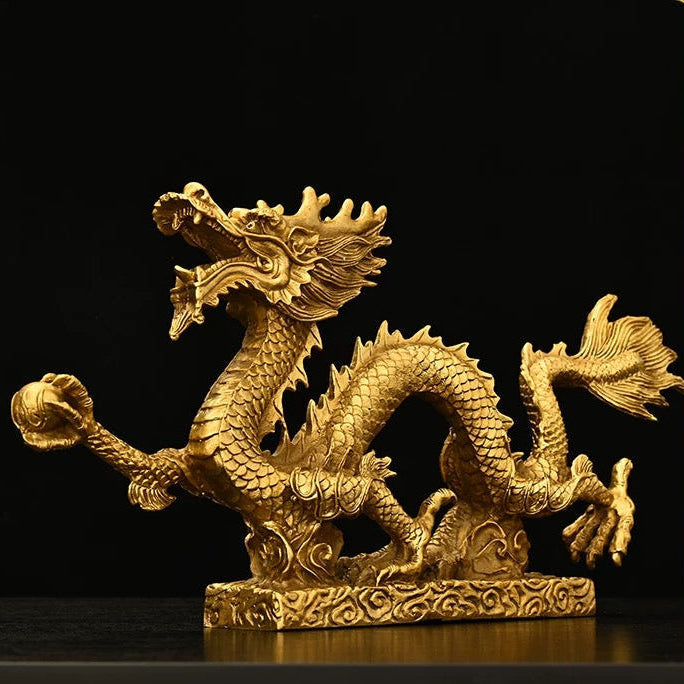 Auspicious Dragon and Phoenix Harmony Statues