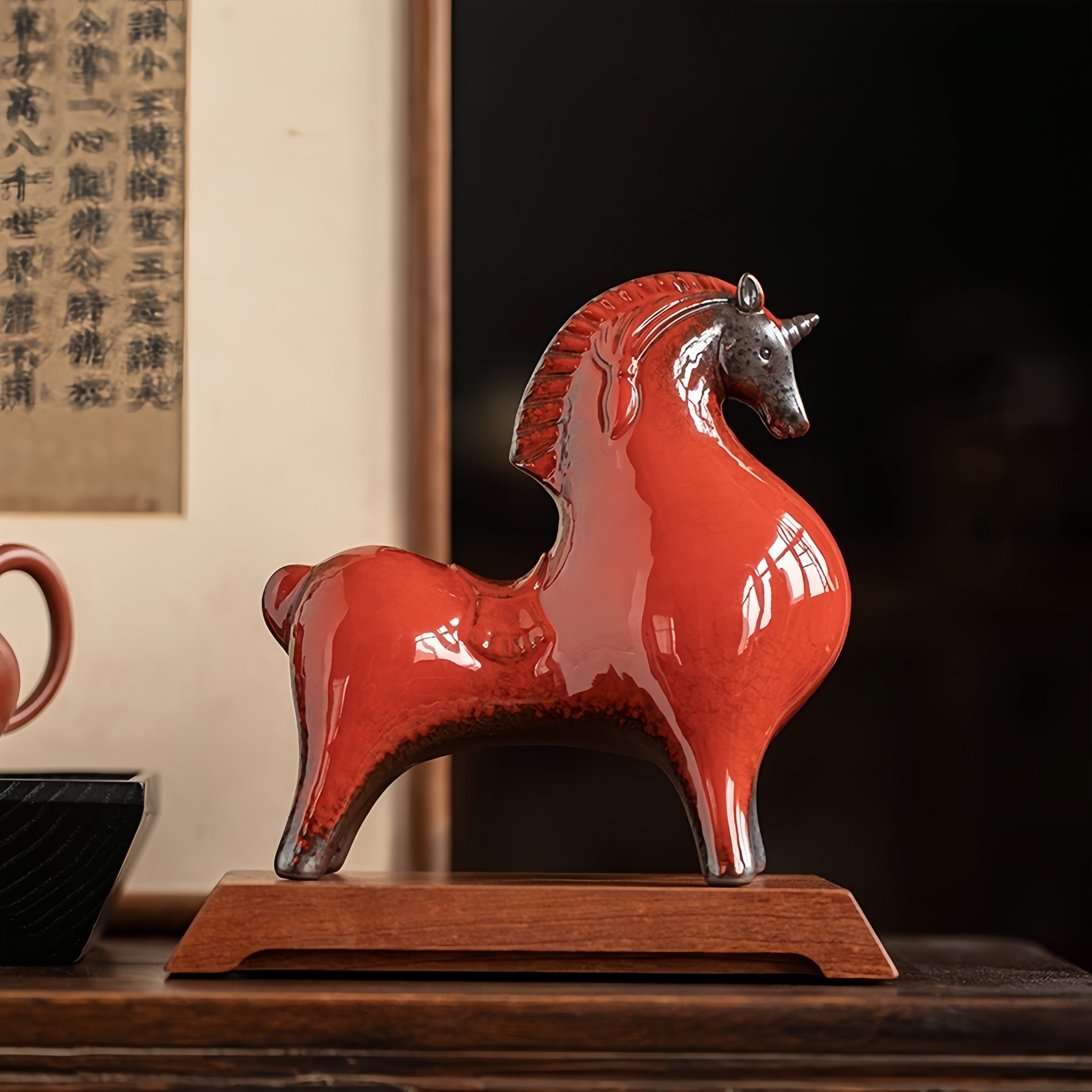 Tang Dynasty Style Ceramic Horse Statue