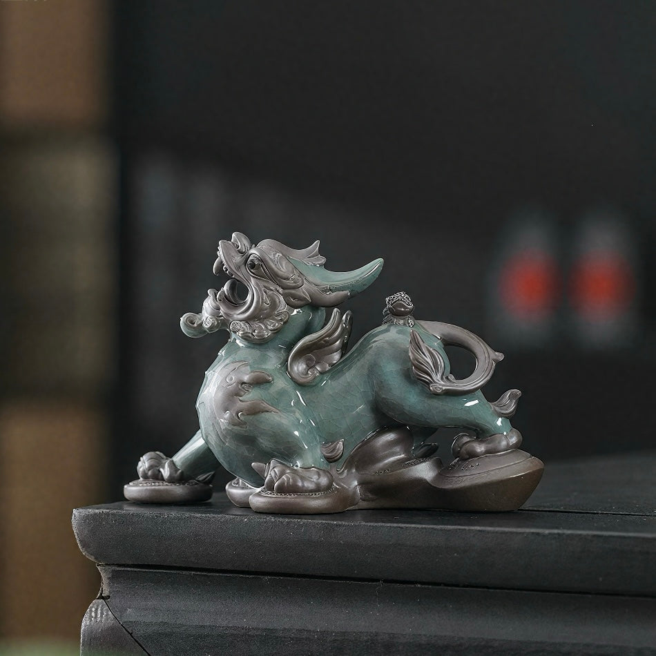 Ge-Ware Celadon Pixiu: The Imperial Wealth Guardian