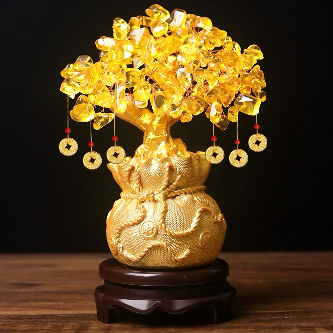 The Golden Abundance Crystal Money Tree