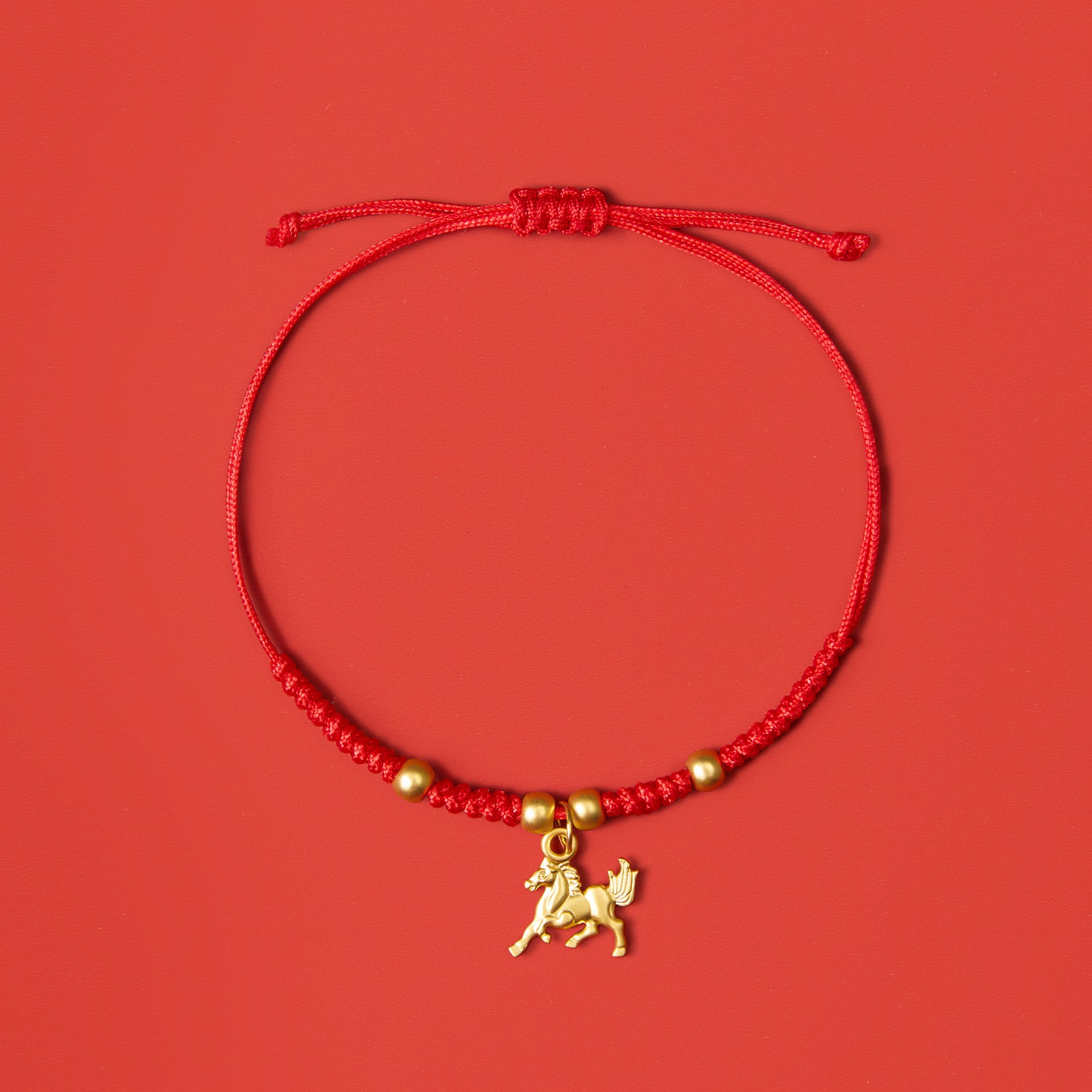 "Ben Ming Nian" Year of the Horse Lucky Red String Bracelet