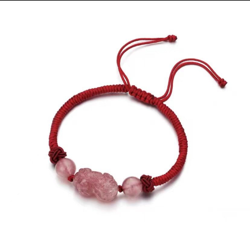 Brazalete de fresa cristal feng shui pixiu