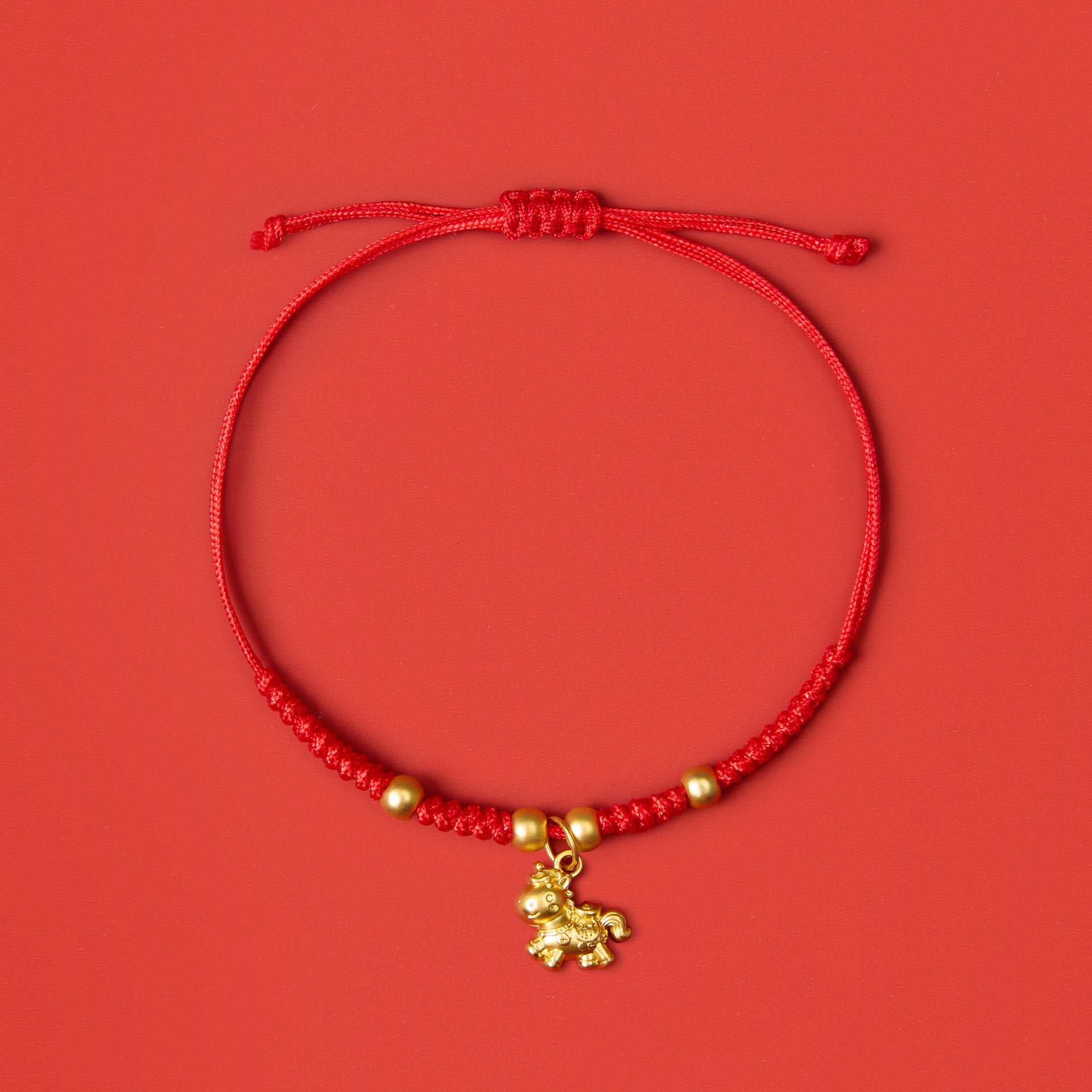 "Ben Ming Nian" Year of the Horse Lucky Red String Bracelet