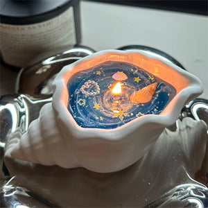 Starlit Ocean Seashell Aromatherapy Scented Candle Blue 2