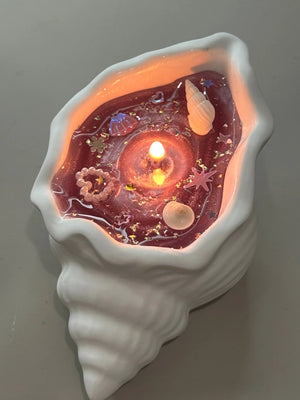 Starlit Ocean Seashell Aromatherapy Scented Candle Purple 3