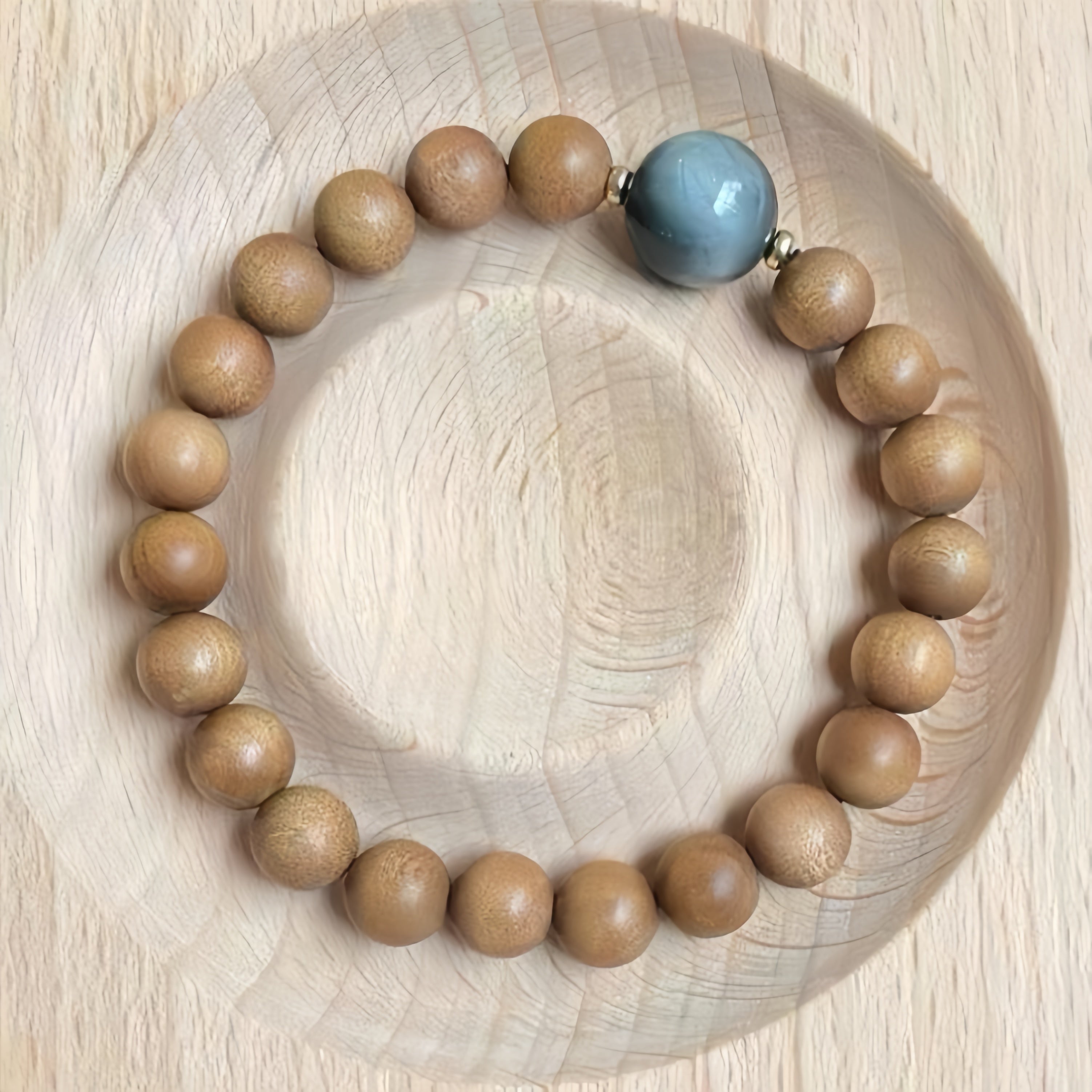 Pulseira de Sândalo Mysore com Olho de Tigre Sentinel
