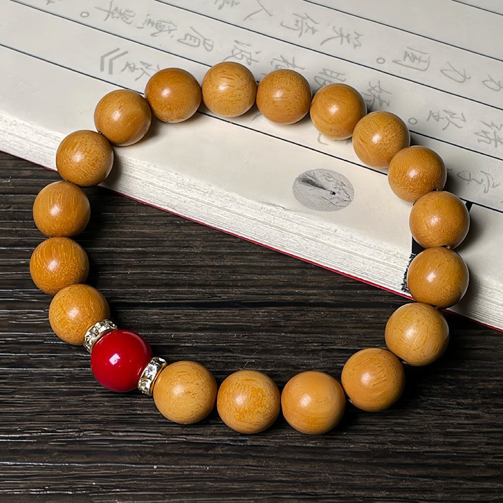 Vermilion Pulse Sandalwood Bracelet