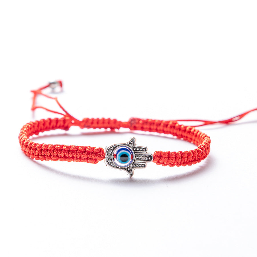 Crimson Ember Evil Eye Bracelet