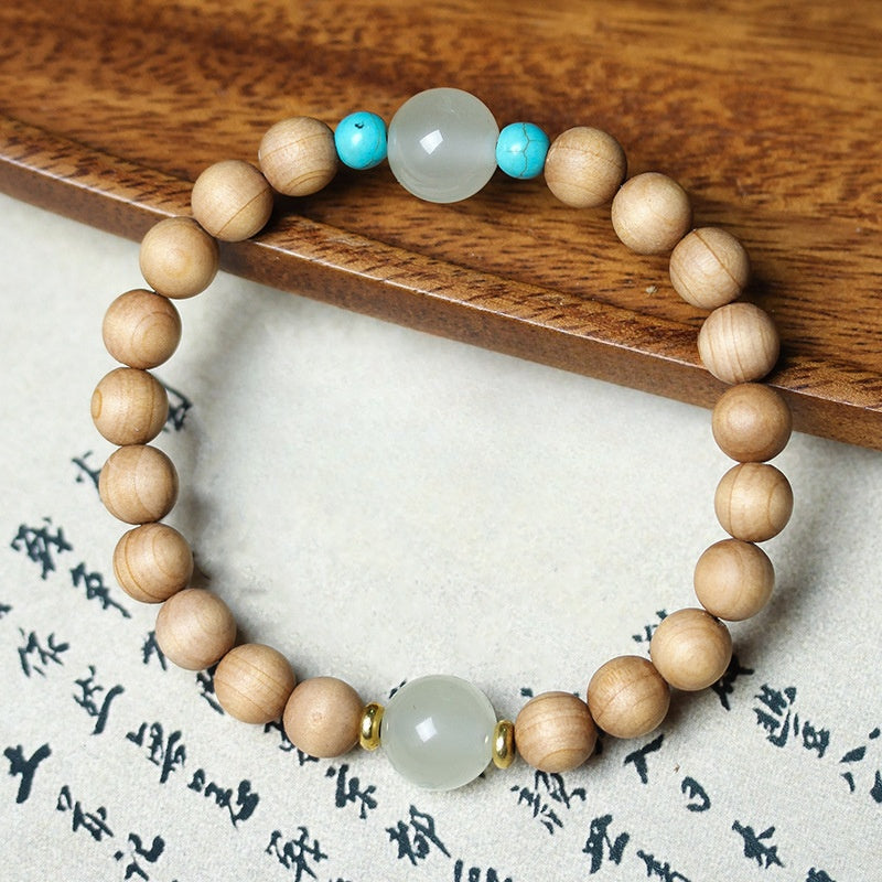 Millennia-Aged Taihang × Luminite Beads Cliff Cypress Bracelet