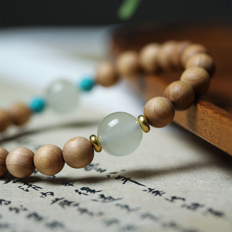 Millennia-Aged Taihang × Luminite Beads Cliff Cypress Bracelet