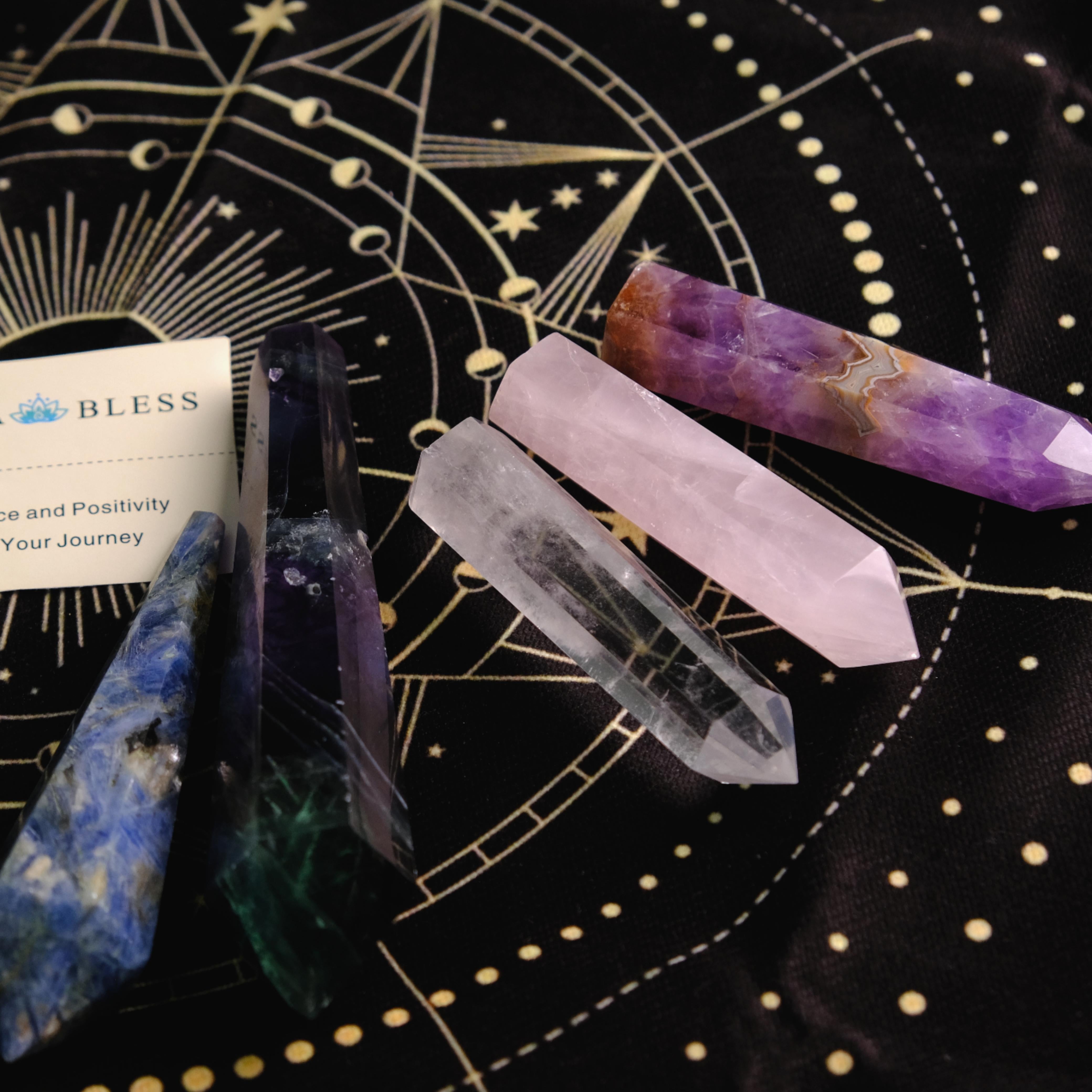 Healing Crystal Tower Stone Wand Set