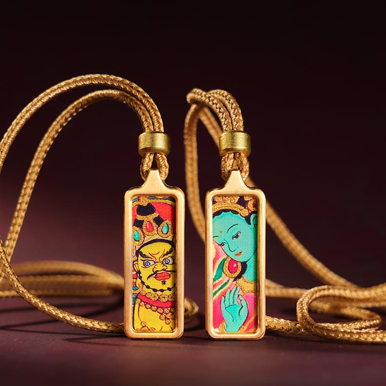 Hand-Painted Miniature Thangka Amulet