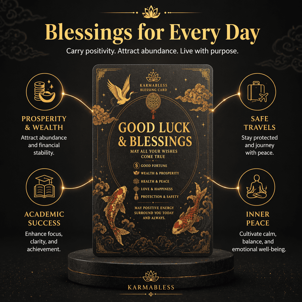 Temple-Blessed Metal Prayer Card Keepsake