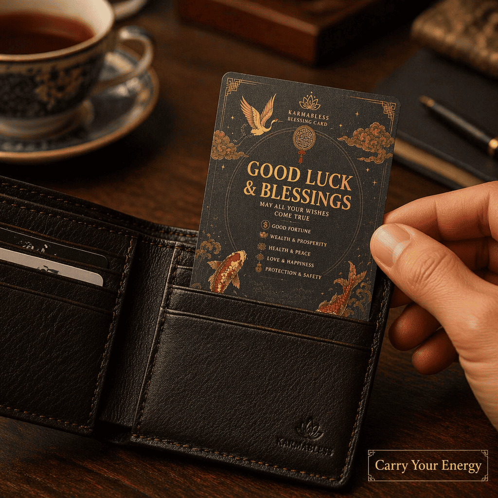 Temple-Blessed Metal Prayer Card Keepsake
