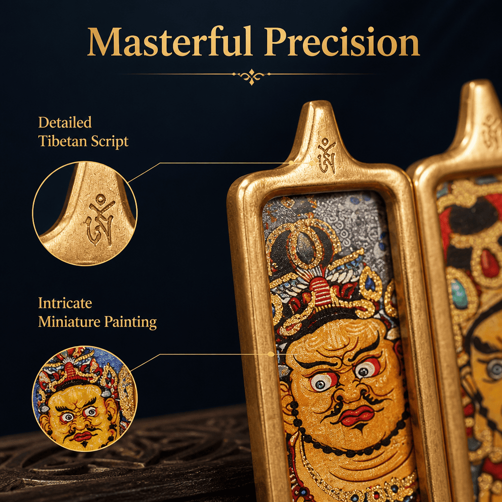 Hand-Painted Miniature Thangka Amulet