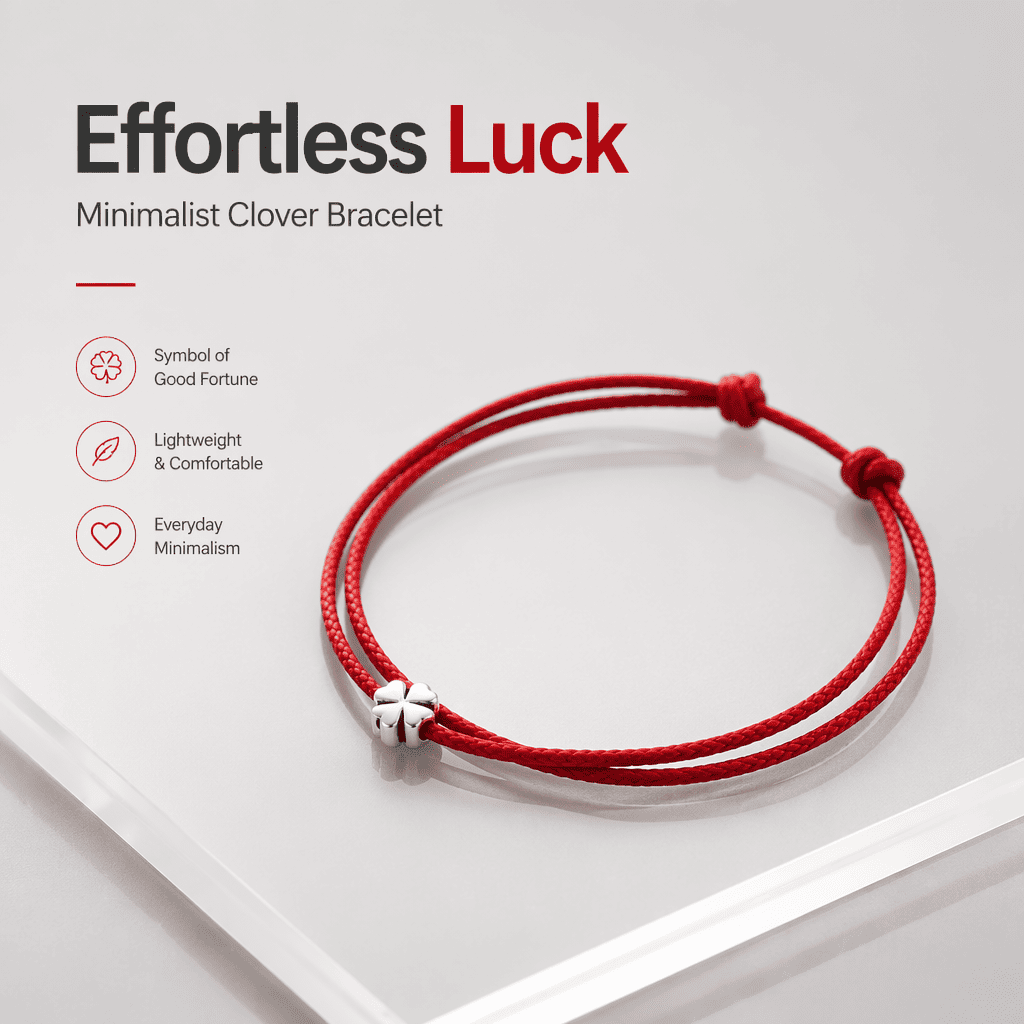 Clover Luck Amplifier Red String Bracelet