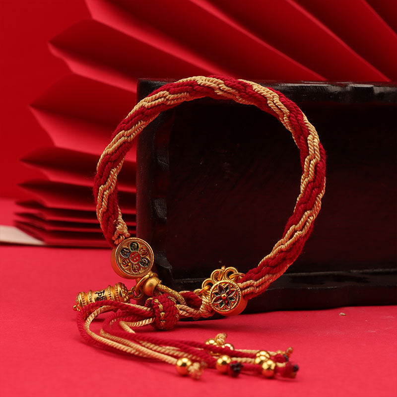 Samsara Enamel Tibetan Red String Bracelet