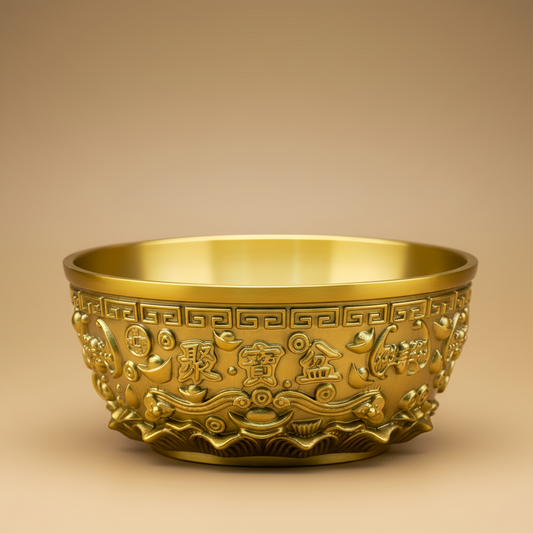 Brass "Ju Bao Pen" Treasure Basin of Wealth