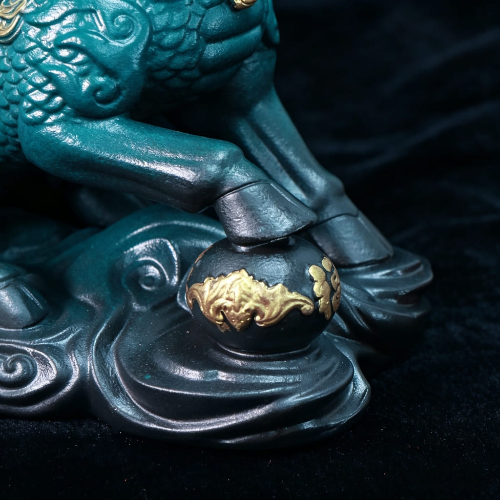 Large Ceramic Qilin Pair Statues for Feng Shui Home Decor