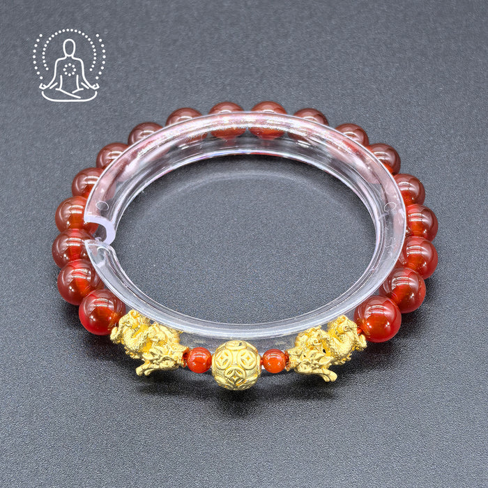 Red Agate Dragon Powerful Bracelet - Mental Strength — material detail