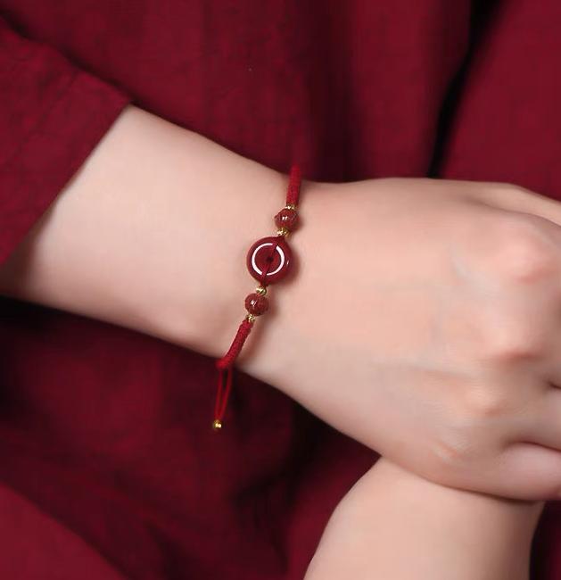 Lucky Scarlet Peace Knot Red String Bracelet