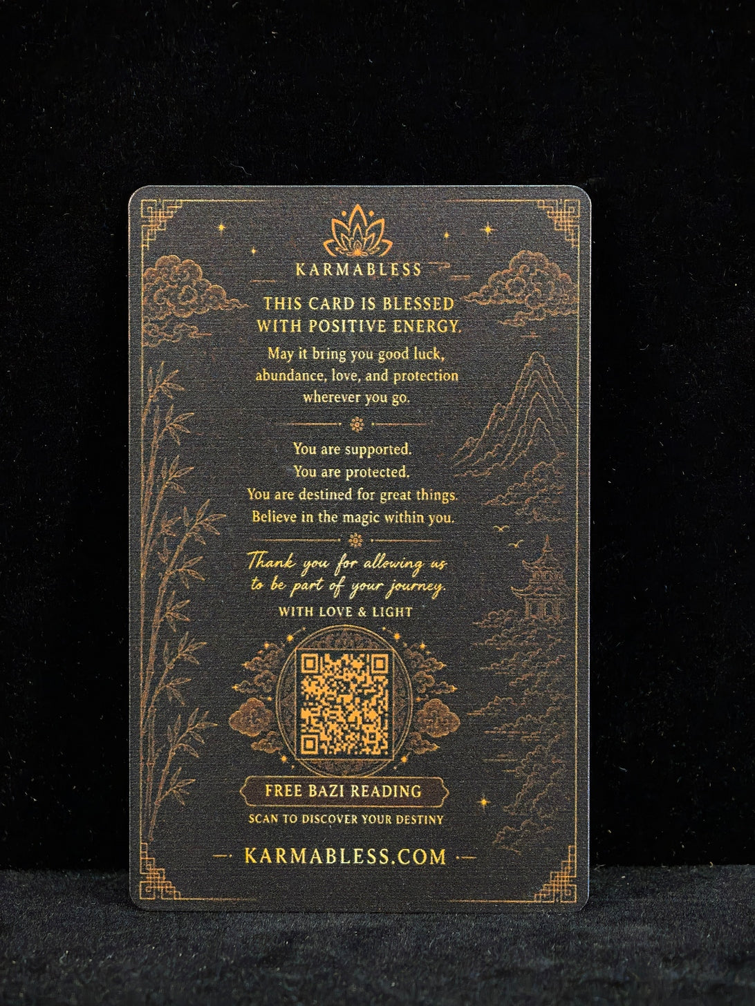 Temple-Blessed Metal Prayer Card Keepsake