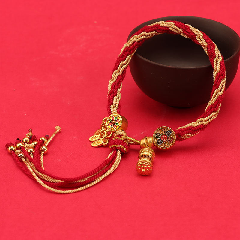 Samsara Enamel Tibetan Red String Bracelet