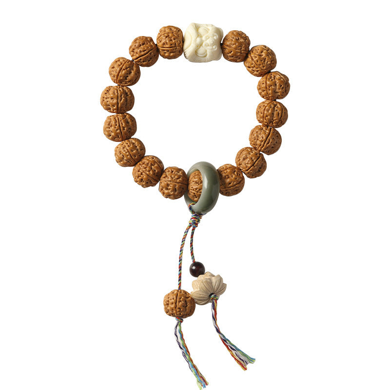 Awakened Lion Running Ring Rudraksha Bracelet