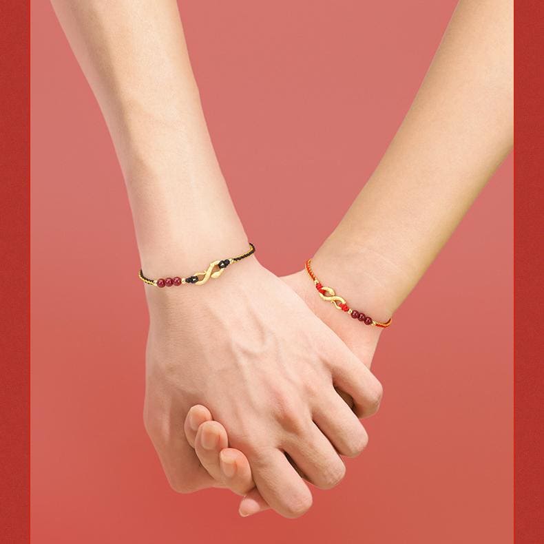 Twin Serpent Harmony Red String Bracelet