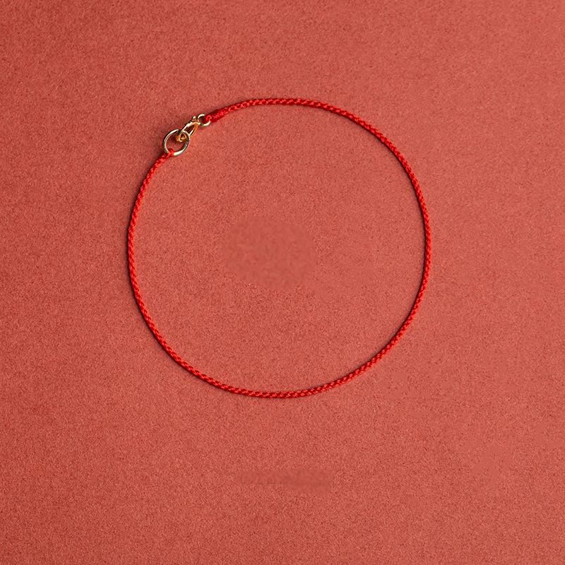 Pulseira delicada de cordão vermelho com fecho banhado a ouro Moment of Luck - Detail 2