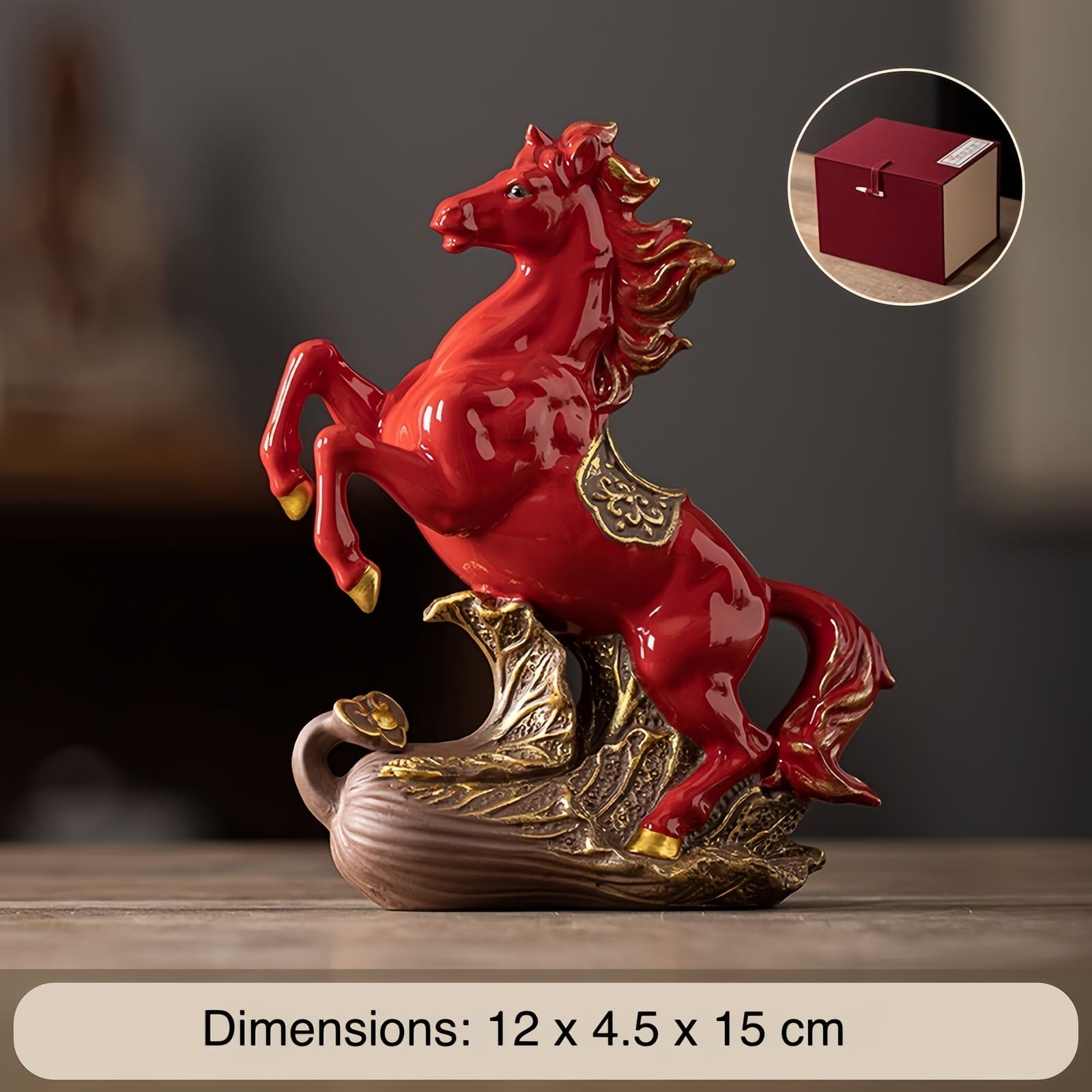 Estátua de cavalo em cerâmica "Sucesso Instantâneo" (Ma Dao Cheng Gong)